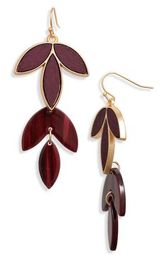 Rich woodgrain and luxe acrylic bring modern balance to ethereal drop earrings. French wire Goldtone plate/wood/acrylic Imported Mix Media Earrings, Timberland Kids, Trendy Boots, Wood Acrylic, Concert Looks, Tom Ford Sunglasses, Kids Styles, Flip Flop Slippers, Fall Essentials