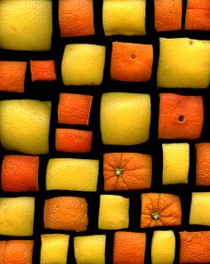 oranges and lemons are arranged in squares