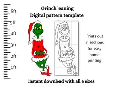 the grinch learning digital pattern template includes instructions for how to make an elf costume