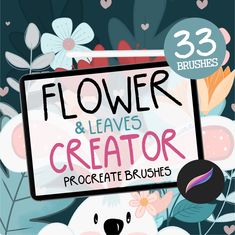 the flower and leaves creator procreate brushes are available for use in photoshop