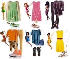 Character Outfits Spirit Week, Disney Character Outfits Spirit Week, Disneybound Casual, Fawn Tinkerbell, Disney Bounding Ideas, Characters Cosplay, Disney Character Outfits, Disney Characters Costumes, Geeky Clothes