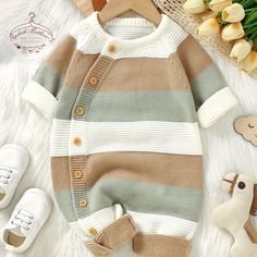 🧶Knit Baby Romper - Perfect Coming Home Outfit for Newborns 🧶 Promo code (3PCSALE) : Buy 3 sets and get 25% discount This adorable knit baby romper is the ultimate coming home outfit for newborns! Thoughtfully designed for both baby boys and girls, this cozy infant bodysuit makes an excellent choice for baby showers, birthdays, or any special occasion. Whether you're welcoming a new addition to the family or looking for the perfect unisex baby clothing gift, this romper is sure to impress! ✨ Key Features: Soft & Comfortable: Made from high-quality, baby-safe materials, this knit jumpsuit is gentle on delicate newborn skin, offering softness and breathability for all-day comfort. Unisex Design: Ideal for both baby boys and girls, this romper is a versatile piece, perfect for any baby's wa Baby Boy Coming Home Outfit, Baby Birthday Gift, Boy Coming Home Outfit, Knit Baby Romper, Baby Birthday Gifts, Eco Friendly Baby, Knit Jumpsuit, Unisex Baby Clothes, Coming Home Outfit