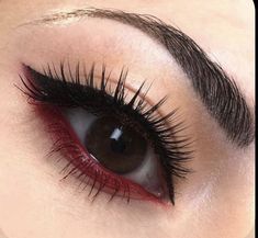 Red Waterline, Machiaj Smokey Eyes, Halloweenský Makeup, Hadiah Diy, Swag Makeup, Smink Inspiration, Emo Makeup, Eye Makeup Designs