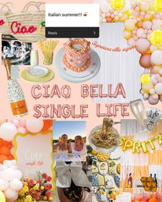 Italian summer inspired bachelorette party, pink and orange decor, ciao Bella balloons, girls dancing in Italy, Italy inspo, girls eating pasta Bachelorette Party Custom Ideas, European Bachelorette Party Theme, Italy Inspired Bachelorette, Bachelorette Party Italian Theme, Spanish Bachelorette Theme, Summer In Italy Bachelorette, Bachelorette Flower Theme, Bachelorette Party In Italy, European Summer Bachelorette