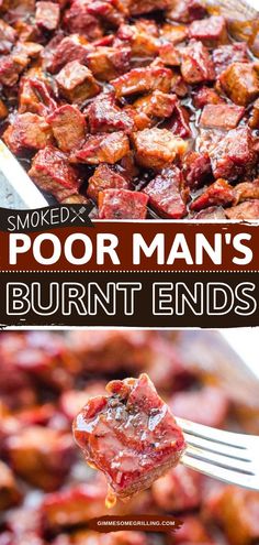 Poor Man’s Burnt Ends, football party food, game day, appetizer recipes Poor Man's Burnt Ends, Smoker Cooking Recipes, Burnt Ends Recipe, Easy Smoker Recipes, Traeger Grill Recipes, Chuck Roast Recipes, Homemade Bbq Sauce, Smoker Cooking, Burnt Ends