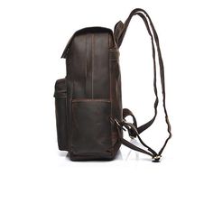 The Helka Backpack is a high-quality leather backpack designed to suit all your daily needs. Functionality and durability are paired with elegance and comfort, as this backpack provides a complete service for school, work or outdoor trips. Its easily accessible and convenient range of pockets provide you with flexibility in both outdoor and urban environments. The sleek, minimal aesthetics of this vintage leather backpack makes it ideal for men or women. The leather is all natural material, crea Candle Bags, Vintage Leather Backpack, Suitcase Bag, Work Tote, La Fashion, Crazy Horse, Luggage Accessories, Designer Backpacks, Office Accessories