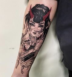 Hannya Maske Tattoo, Mascara Hannya, Tato Geisha, Bomb Tattoo, Cyberpunk Tattoo, Hannya Mask Tattoo, Hanya Tattoo, Catrina Tattoo