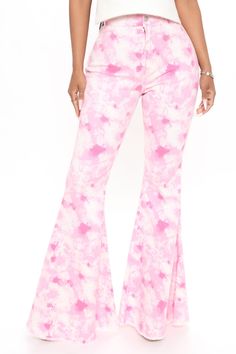 Available In Pink. Tie Dye Bell Bottom Jean Comfort Stretch 33.5" Inseam 10.5 Rise High Waist Functional Back Pocket Fray Hem Disclaimer: Due To The Specialized Process. Each Garment Is Unique 97% Cotton3% Spandex Imported Maxi Dress Pattern, Bottom Jeans, Ribbed Mini Dress, Pink Tie, Pink Tie Dye, Maxi Knit Dress, Curve Dresses, Bell Bottom, Womens Loungewear