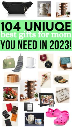 collage of different unique gifts for mom including a shittake mushroom stump, mugs, scrunchies with hidden pockets, bright pink crocs, foot bath, fashion books, etc. Text in the upper third with a bright mint green background reads "100 unique best gifts for mom you need in 2023!" Homemade Gifts For Mom, Mom Gift Guide, Winter Retreat, Top Christmas Gifts, Diy Gifts For Mom, Mom Ideas, Creative Birthday Gifts, Unique Gifts For Mom