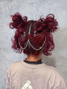 #hair #hairstyles #handmade #homemade #makeup #ideas #fashion #recipe #christmas #1 NINEFROGS Hair Contest Ideas, Fun Hair Inspo Color, Short Hairstyles With Accessories, Creative Short Hairstyles, Alternative Prom Hair, Unique Short Hairstyles, Alternative Updos, Red And Blonde Curly Hair, Fantasy Hairstyles Short