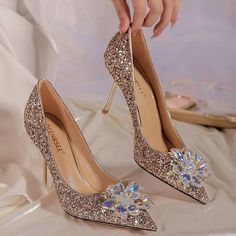 ShippingWorldwide?Express?Shipping Available Delivery time??7-15Days Fast Shipping Returns?Fast refund,?100% Money Back Guarantee. ? 30-day no-risk return policy Secure Payments?Via?CreditCard 100% brand new and high quality. ? Brand Name ?Nigikala Pump Type ?Basic Heel Type ?Thin Heels Origin ?US(Origin) Upper Material ?PU Toe Shape ?Pointed Toe With Platforms ?Yes Platform Height ?0-3cm Heel Height ?Super High (8cm-up) Fit ?Fits true to size, take your normal size Style ?Fashion is_handmade ?Y Cinderella Heels, Wedding Shoes High Heels, New Cinderella, Rhinestone Wedding Shoes, Rhinestone High Heels, Basic Heels, Cinderella Shoes, Crystal Heels, Shoes High Heels