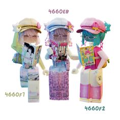 three different types of dolls are shown in the same image, each with their own character