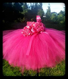 Pink Tutu Dress with Flowers for girls, toddlers, infants Easter Tutu Dress, Pink Crochet Top, Ribbon Trim Tutu, Gold Tutu, Baby Birthday Dress, Pink Tutu Dress, Morgan Hill, Vestidos Color Rosa