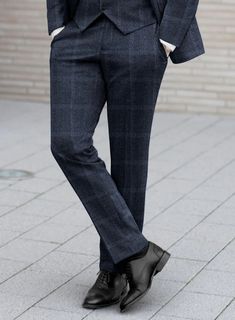 Step into a realm where exclusivity is honed into an art form with our Loro Piana Lucrezia Wool Pants. Crafted from the finest wool fabric, these pants emanate an exquisite plaid design in mesmerizing shades of blue, creating a visually arresting effect and infusing depth and dimension into the ensemble. #studiosuits #menwithstyle #wool #woolpants #loropiana #fashiondaily #luxurybrand #luxuryfashion #plaid #plaidpants #dapperlook #styleoftheday #madetomeasure Luxurious Brands, Brown Tweed Suit, Olive Green Suit, Herringbone Tweed Jacket, Tweed Waistcoat, Tweed Pants, Herringbone Jacket, Purple Suits, Denim Suit