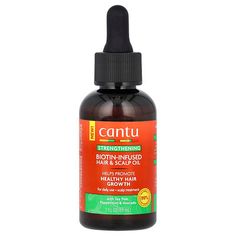 Helps Promote Healthy Hair GrowthFor Daily Use + Scalp Treatment99% Naturally Derived IngredientsCruelty-FreeVeganCantu Biotin-Infused Hair & Scalp Oil Nourishes scalp & strengthens strands.Why it works: Infused with biotin, rosemary, tea tree, peppermint, avocado and other essential oils and nutrients to help promote healthy hair growth. Lightweight, non-greasy oil soothes dry scalp and helps seal in moisture. Adds shine to strands with a fresh, invigorating scent. Rosemary Tea, Scalp Oil, Essential Oils For Hair, 4c Natural Hair, Melaleuca Alternifolia, Promote Healthy Hair Growth, Dry Scalp, Scalp Care, Hair Scalp