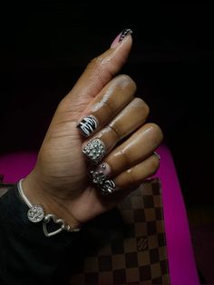 Black Junk Nails, Coffin Nails Ombre, Junk Nails