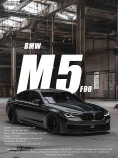 the bmw m5 is shown in this ad