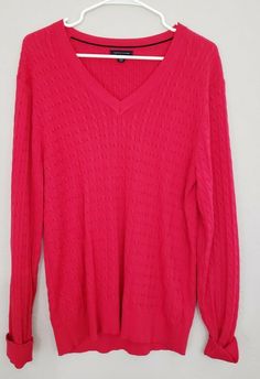 Womens Tommy Hilfiger Bright Pink Sz Xl Cable Knit Sweater. Condition is "Pre-owned". Shipped with USPS Priority Mail. Excellent condition No signs of wear Classic fit Approximate measurements above in pics Casual Tommy Hilfiger Sweater For Spring, Tommy Hilfiger Long Sleeve Sweater For Spring, Tommy Hilfiger Casual Knit Tops, Casual Pink Tommy Hilfiger Top, Tommy Hilfiger Classic Crew Neck Sweater, Red Cotton Tommy Hilfiger Tops, Red Tommy Hilfiger Cotton Top, White Tommy Hilfiger Cotton Sweater, Cable Knit Sweater