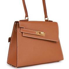 Hermes Kelly Sellier, Birkin Bags, Kelly Sellier, Hermes Box, Fall Accessories, Gold Leather, Handbag Backpack, Luxury Handbags