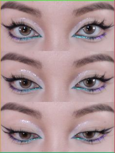 illusion eye makeup. Inner Eye Makeup Look, Creative Eye Makeup Hooded Eyes, Inner Eye Makeup, Ethereal Eye Makeup, Eye Makeup Hooded Eyes, Makeup Hooded Eyes, Ulzzang Makeup Tutorial, Korean Eye Makeup, Ulzzang Makeup