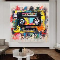 Cassette Tape Graffiti Pop Art Canvas - Graffiti Canvas Art Graffiti Art Bedroom, Pop Art Decoration, Street Graffiti Wall Art, Graffiti Art Wall, Graffiti Decor, Graffiti Pop Art, Graffiti Canvas Art, Pop Art Decor, Pop Art Canvas