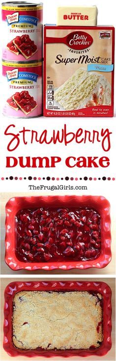 the steps to make strawberry dump cake