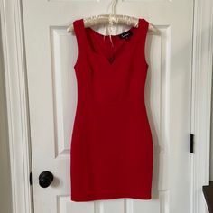 This Is A Lulu’s Sleeveless Bodycon Dress In The Color Red. It’s In A Size Small And Material Is 96% Polyester And 4% Spandex. Although The Dress Is Fitted It’s A Stretchy Comfortable Material. Zipper Is In The Back And The Neckline Has A Beautiful V Detail. This Was Only Worn Once And Is In Brand New Condition. Red Bodycon Sleeveless Mini Dress, Red Sleeveless Lined Mini Dress, Red Sleeveless Bodycon Dress For Cocktail, The Color Red, Red Bodycon, Red Bodycon Dress, Sleeveless Bodycon Dress, Lulu Dresses, Red Color