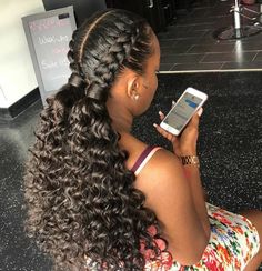 @mimithereslest 60's Hairstyles, Hairstyles Tied, Hairstyles 4c, Hairstyles Images, Hairstyles Party, Two Braid Hairstyles, Curly Weave, Hair Vector, Ponytail Hairstyle