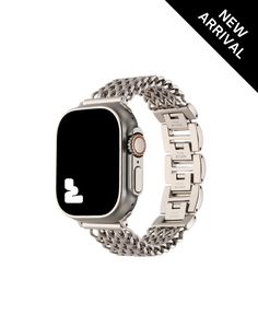 Beautifully designed watch bands to customize your Apple Watch created with durability, comfort and style in mind. The perfect polished look for all day, everyday wear. Easy to attach and switch out Lightweight stainless steel material that is made to last Connectors allow for a seamless fit with your watch interface Sturdy and secure clasp Self adjustable using the fold over clasp, removing additional clasps to reduce the length of the band Compatible with all Apple Watch Bands (series 1-6) and Modern Silver Watch Bands With Bracelet Strap, Modern Silver Watch Band With Bracelet Strap, Modern Stainless Steel Watch Bands, Modern Silver Watch Accessories With Bracelet Strap, Modern Apple Watch Band With Bracelet Strap, Modern Metal Apple Watch Band, Adjustable Modern Metal Watch Band, Trendy Black Stainless Steel Watch Bands, Modern Black Metal Watch Bands