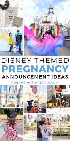 disney themed pregancy announcement ideas for kids and adults to use in the disneyland theme park