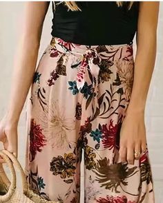 Lasaky - Wide-leg pants with tropical print and tie detail Tropical Print, Olivia Mark, Leg Pants, Wide Leg Pants, Wide Leg, Pants, Trousers