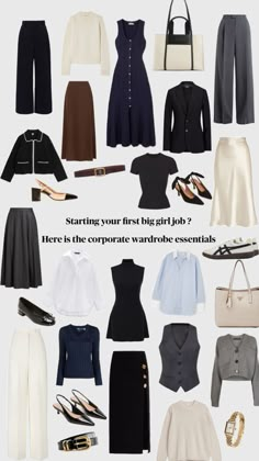 Corporate Wardrobe, Cute Professional Outfits, Capsule Wardrobe Casual, Capsule Wardrobe Women, Clothes And Shoes, Quick Outfits