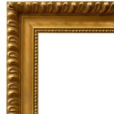 an ornate gold frame on a white background