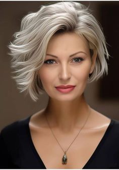 Silver Hair Ideas, White Hair Toner, Bob With Side Bangs, Hair Ideas For Women, Short Silver Hair, Layered Haircuts For Medium Hair, Classic Bob, Short Haircuts For Women, Blending Gray Hair