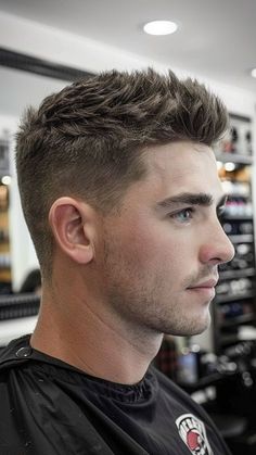 Men Haircut Trendy Best Style, Short Hair Men Style Haircuts, Mens Hair Fade Long On Top, Subtle Fade Haircut Men, Mens Haircut No Fade, Clean Cut Haircut For Men, Mens Sideburn Styles, High Fade Textured Top, Men Haircut Taper Fade