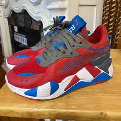 Son Wore For Less Than An Hour And There Just Too Small. Still Brand New With Box. Puma Rsx, Puma Rs X, Puma Rs-x, Puma Shoes, Pumas Shoes, Red Brown, Kids Shop, Size 4, Brand New