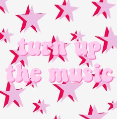 the words trust up the music surrounded by pink stars