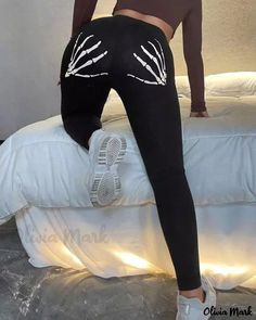 Color: black, Size: L(8-10) Cutout Leggings, Gothic Leggings, Horror Costume, Halloween Leggings, Cut Out Leggings, Pattern Leggings, Chic Type, Cutout Design, High Waist Leggings