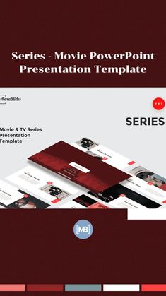 the series movie powerpoint presentation template is shown in red and white, with an image of