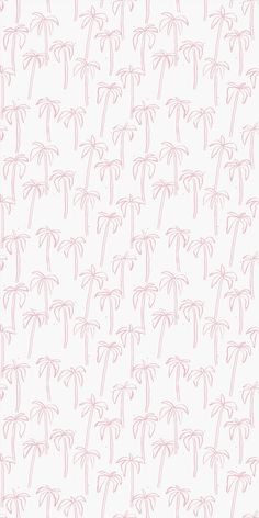 a pink palm tree pattern on a white wallpaper with light pink lines in the background