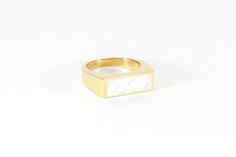 Classic Mother Of Pearl Ring As A Gift, Classic Mother Of Pearl Ring For Gift, Classic Mother Of Pearl Ring As Gift, Classic Mother Of Pearl Rings As A Gift, Classic Mother Of Pearl Rings As Gift, Gold Mother Of Pearl Ring As A Gift, Classic White Mother Of Pearl Rings, Polished Mother Of Pearl Wedding Rings, White Rectangular Jewelry With Polished Finish