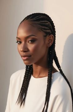 Default a crisp professional photograph capturing a singular s 0 Cornrow Ponytail Styles, Cornrow Ideas, Half Cornrows, Women Cornrows, Side Cornrows, Cornrow Ponytail, Sophisticated Hairstyles