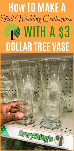 dollar tree wedding vases for sale on a store shelf