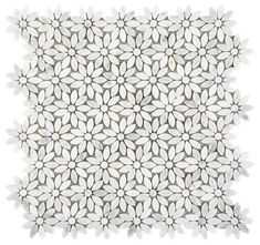 Elysium Wild  Carrara Floral Mosaic Tile, Mosaic Shower Tile, White Marble Mosaic, New Ravenna, White Marble Tiles, Floral Mosaic, Flower Tile, Mosaic Flowers, Wall Exterior