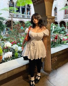 ig: bmgaribay Milk Maid Dress Outfit, Chubby Woman Outfit, White Layered Outfit, Chubby Dress Outfit, 2000s Plus Size Fashion, Summer Dresses Midsize, Big Bust Style Outfits, Chubby Fashion Outfits, Coquette Plus Size