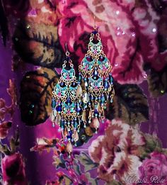 Designers Jewelry Collection, Floral Chandelier, Hippie Earrings, Red And Purple, Earrings Bohemian, Gold Hand, Classy Jewelry, Bright Gold, Gold Hands