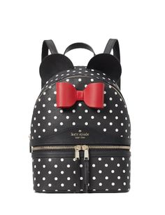 Kate Spade Leather Backpack, Kate Spade Backpack Purse, Kate Spade Minnie Mouse, Minnie Mouse Backpack, Kate Spade Backpack, Kate Spade Disney, Flap Backpack, Disneyland Trip, Black Leather Backpack