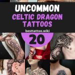 the cover of uncommon celtic dragon tattoos, featuring images of women and men with their tattoos