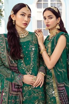 Green Elegant Salwar Kameez For Reception, Elegant Green Salwar Kameez For Reception, Anarkali Dupatta With Intricate Design For Reception, Elegant Dupatta With Intricate Design For Reception, Traditional Festive Dresses With Intricate Design, Wedding Dupatta With Intricate Design For Eid, Traditional Sharara For Wedding With Intricate Design, Traditional Intricate Design Sharara For Wedding, Traditional Wedding Sharara With Intricate Design