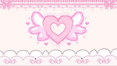 a pink heart with angel wings in the sky